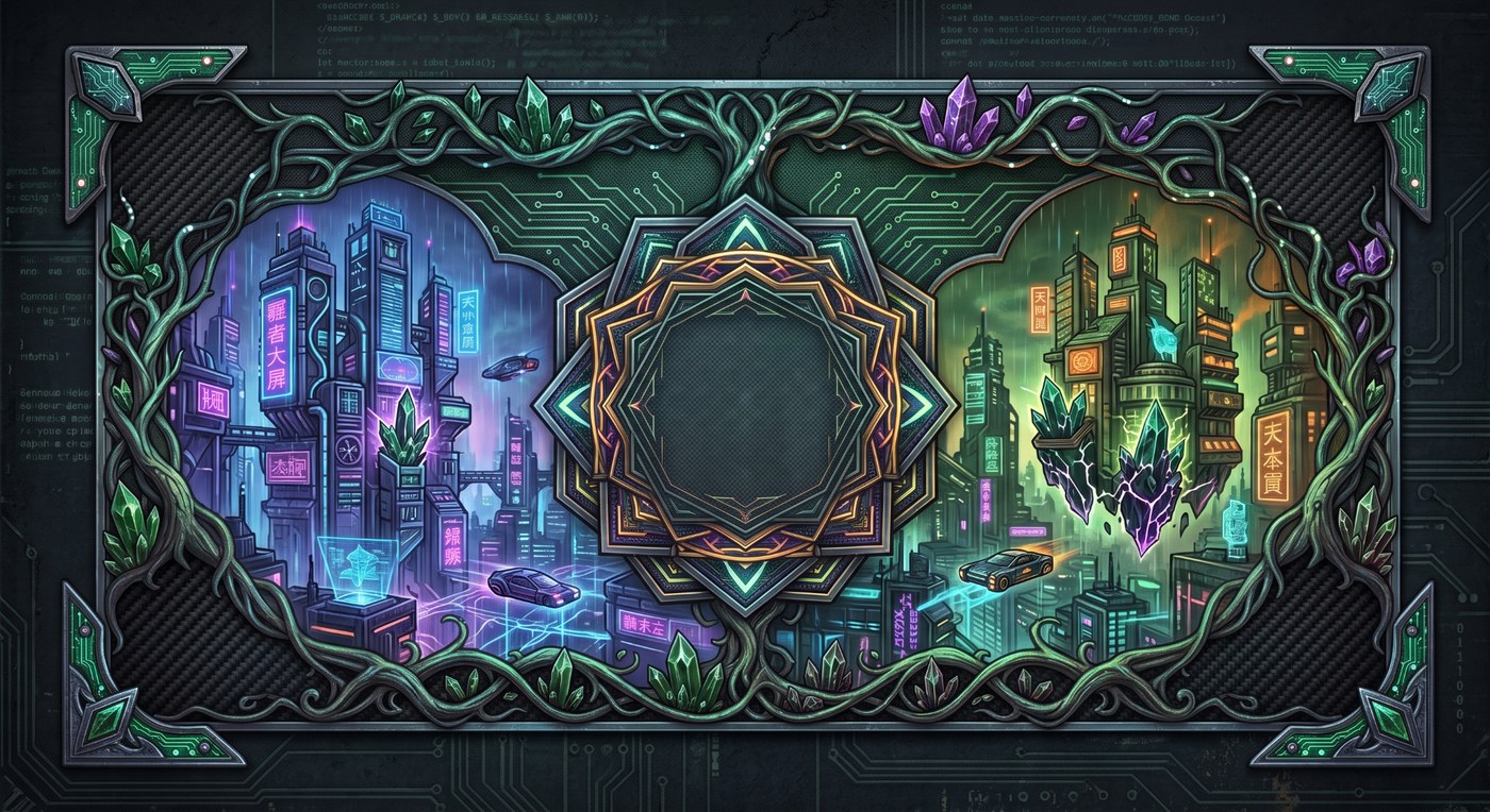 Billet cyberpunk vierge prêt à recevoir du texte