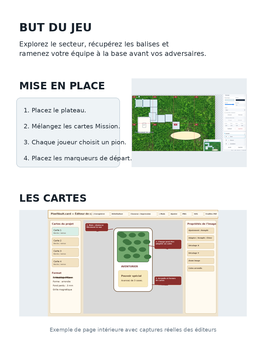 Page intérieure de règles